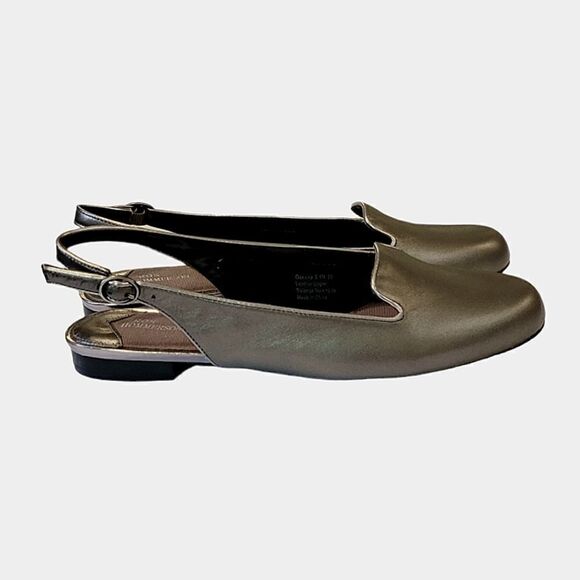 Ros Hommerson Oceana Pewer Leather Round Toe Slingback Sandal Shoes Size 9.5N - Picture 4 of 9